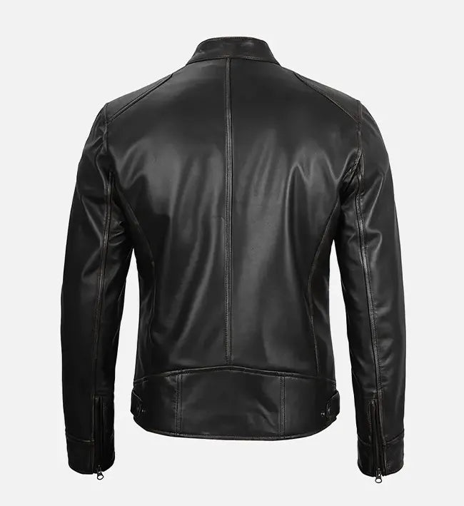 mens leather dodge black jacket
