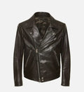 mens slim fit brown biker jackets
