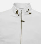mens slim fit white biker leather jacket