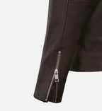 moto brown biker leather jacket for men