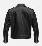 nifty black leather biker jacket for men