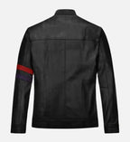 red striped leather mens jacket