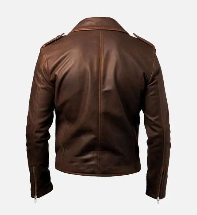 rider brown leather jacket for men
