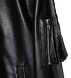 black leather bomber jacket of sheep skin for men