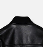 womens black bomber sheep skin leather jacket
