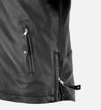 slim fit black and white leather jacket for men