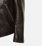 slim fit brown biker leather jacket for men
