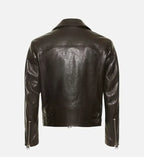 slim fit brown biker leather jacket for men
