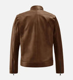 spanish brown leather mens jacket