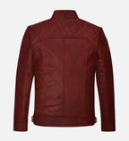 spanish red leather mens jacket