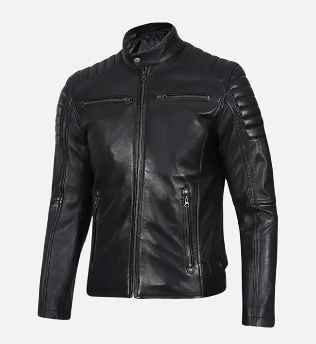 sprint black leather jacket for men
