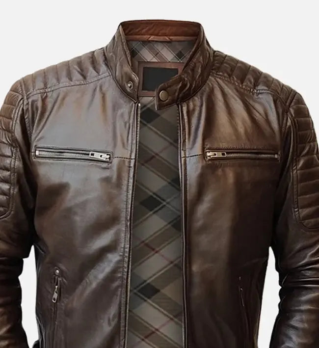 sprint brown leather jacket for men
