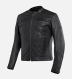 stylish slim fit black leather jacket for men
