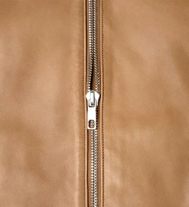 tan cafe racer leather jacket for men