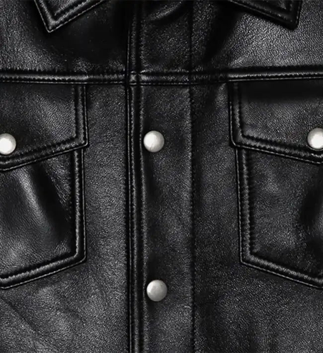 trucker biker black jacket for men