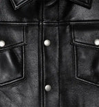 trucker biker black jacket for men