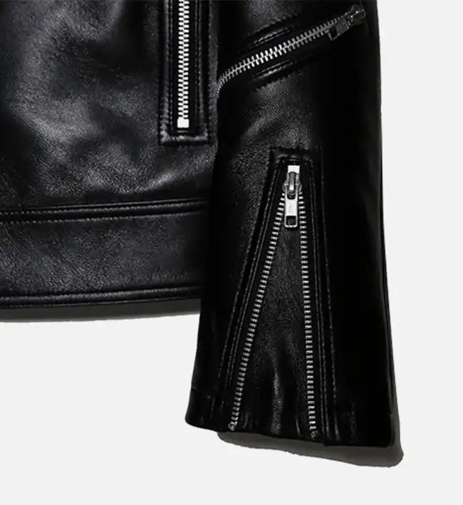 mens black trucker biker jacket