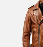 vintage brown biker leather jacket for men