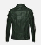 vintage green biker leather mens jacket