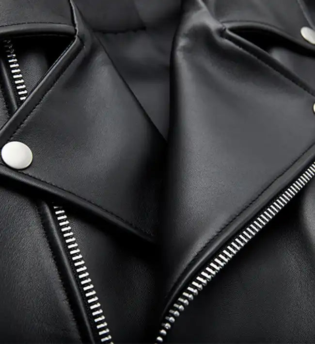 women black classic biker leather jacket
