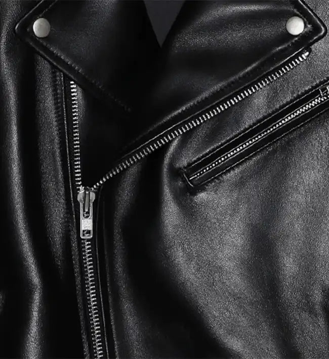 women black leather biker jacket
