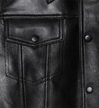 women black trucker button jacket
