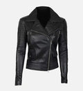 womens asymmetrical quilted biker jacket
