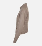 womens beige leather jacket
