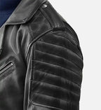womens biker black burnt leather jacket
