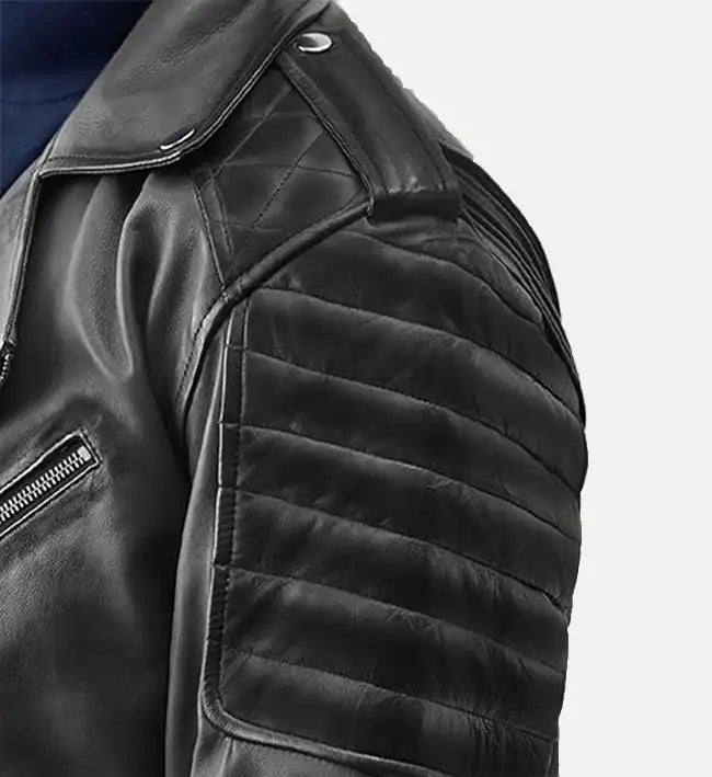 womens biker black burnt leather jacket
