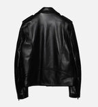 womens biker black zipper leather jacket

