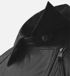 womens biker jacket black white leather
