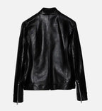 womens biker leather band collar jackets
