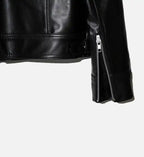 Womens band collar leather biker jackets
