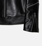 womens biker western black leather jacket
