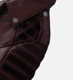womens biker wine burnt leather jacket
