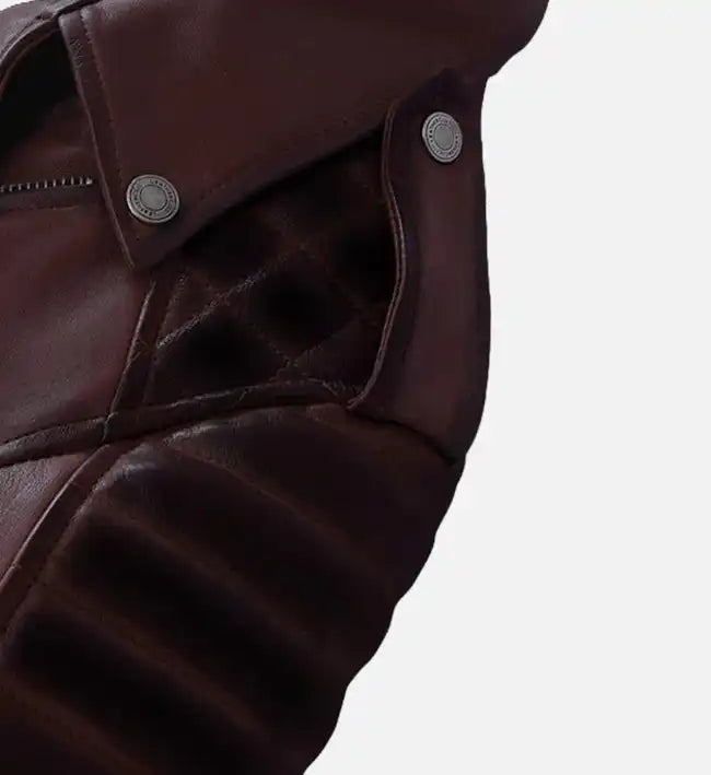 womens biker wine burnt leather jacket
