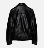 womens black biker zipper trucker jacket
