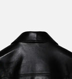 womens black biker zipper trucker jacket
