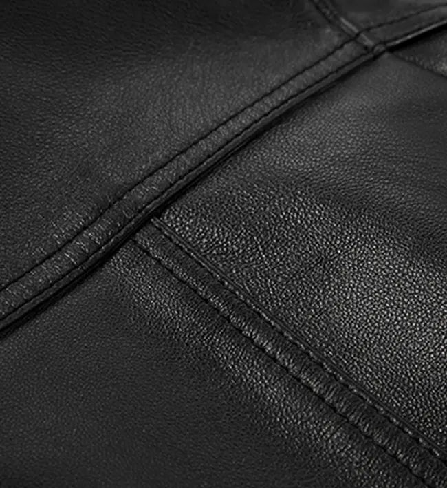 womens black leather jacket 
