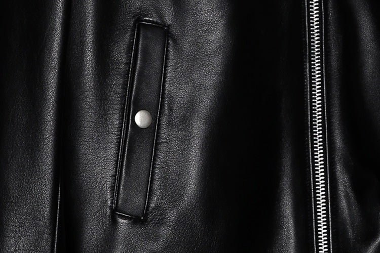 womens leather sheep skin black bomber jacket
