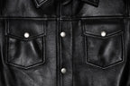 womens black trucker zipper biker jacket
