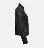 womens biker vintage black leather jacket
