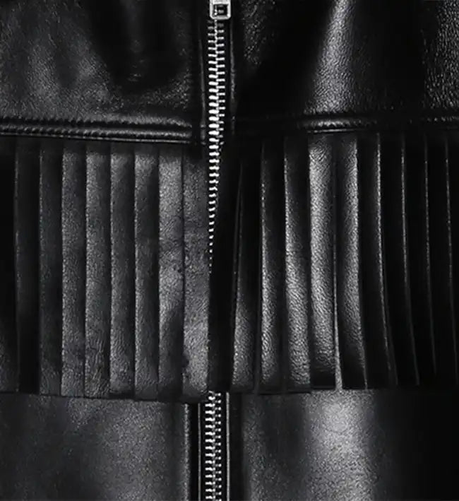 womens black western biker leather jacket
