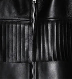 womens black western biker leather jacket
