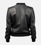 womens bomber black leather jacket
