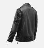 womens burnt black biker leather jacket
