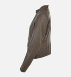 womens chocolate brown leather jacket
