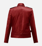 womens christmas leather red jacket
