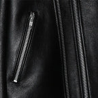womens leather biker double zipper jacket
